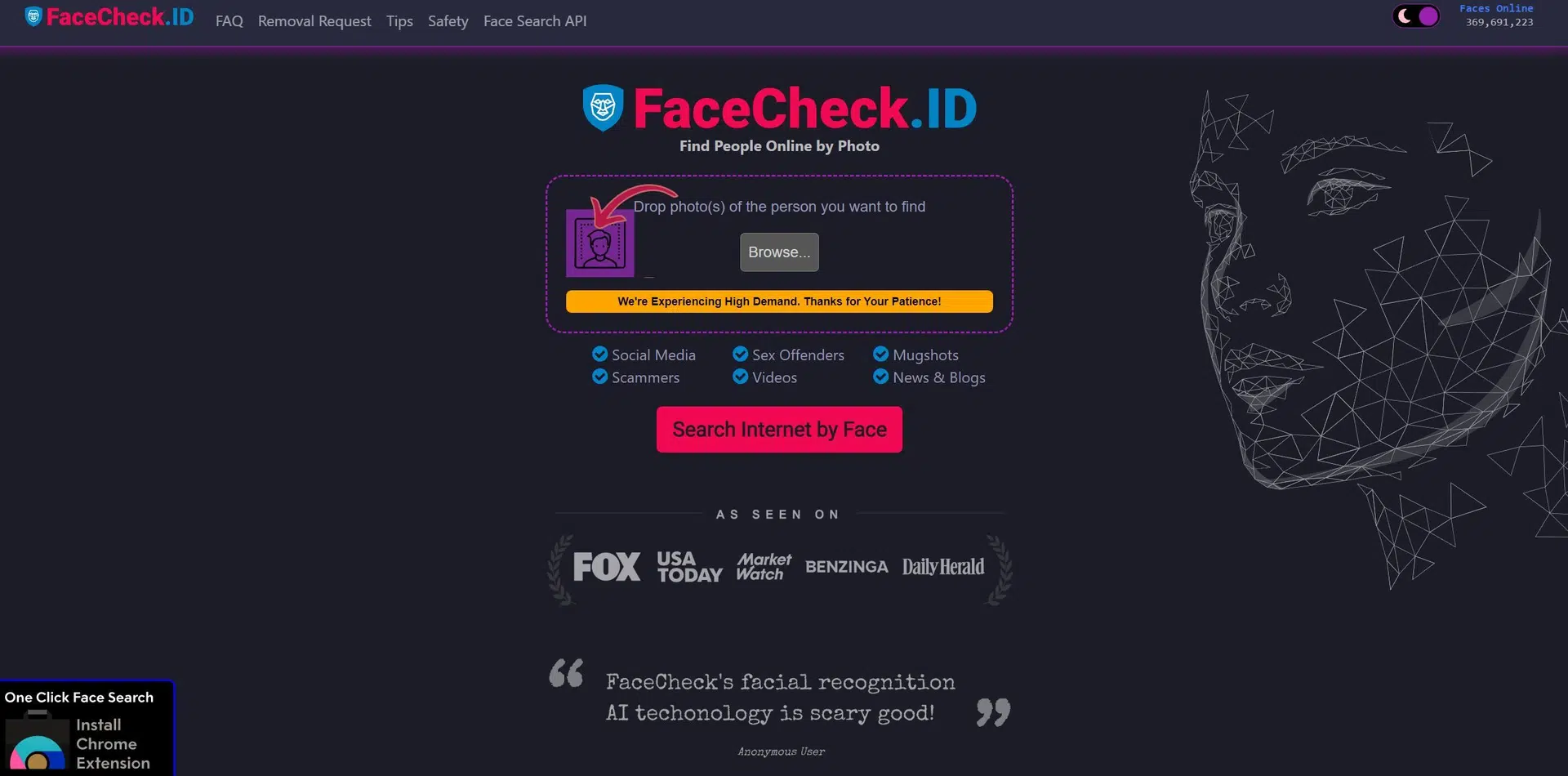 FaceCheck IDwebsite picture