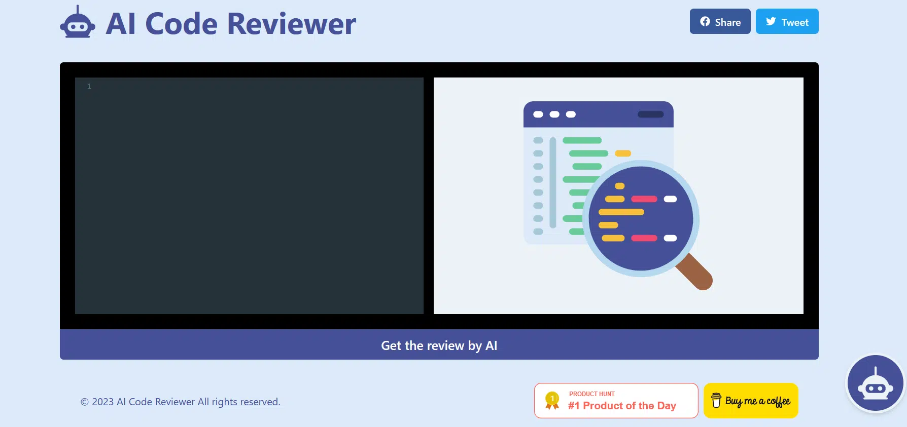 Ai Code Reviewerwebsite picture