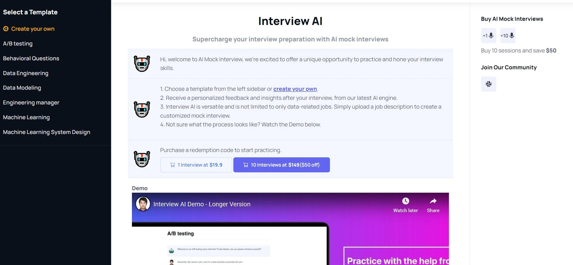 AI Mock Interviewwebsite picture