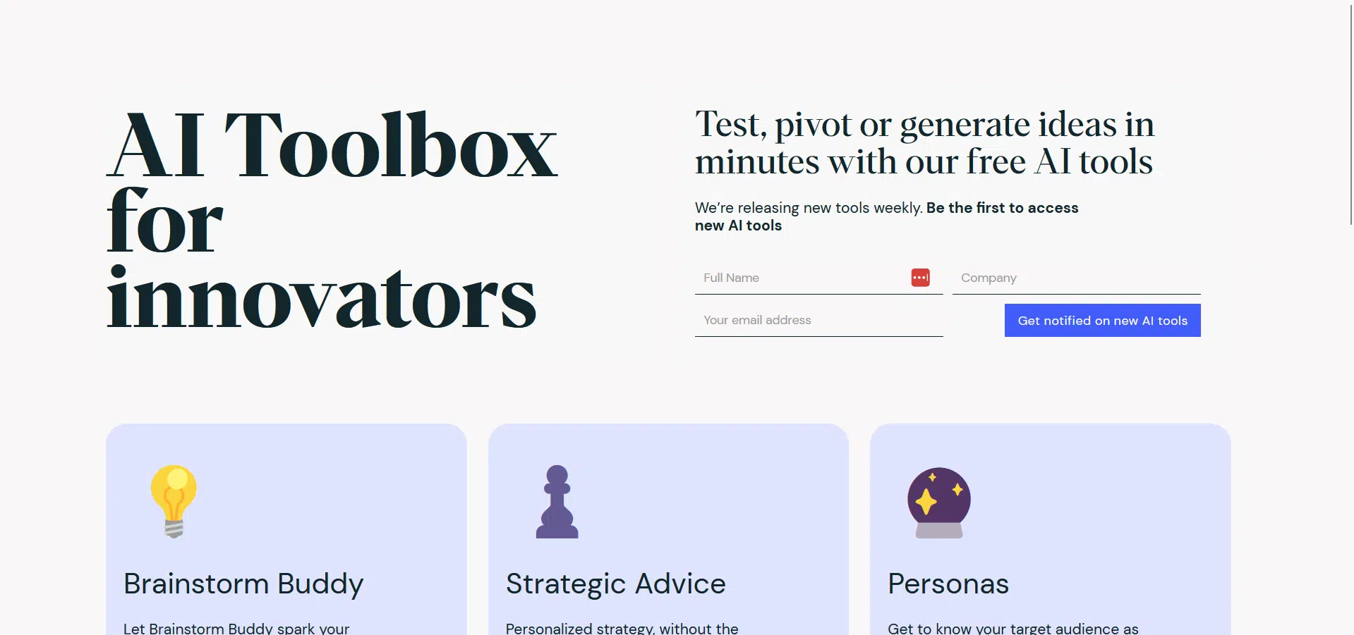 AI Toolbox for Innovatorswebsite picture