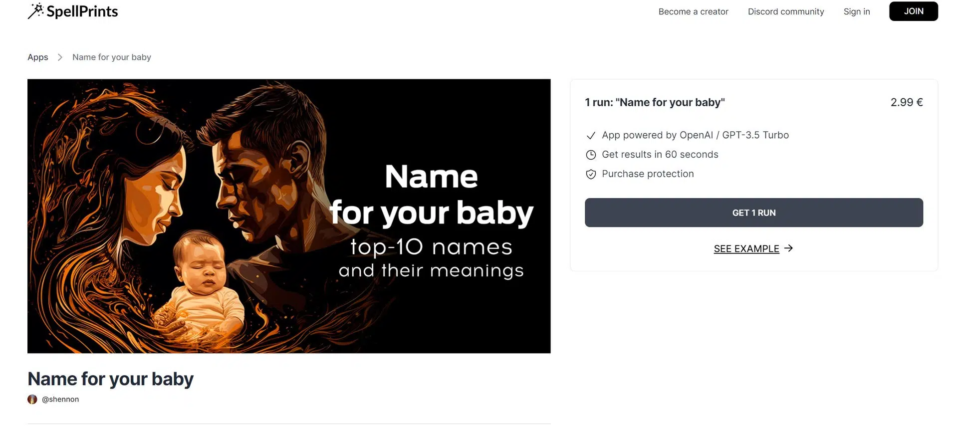 Name for your babywebsite picture